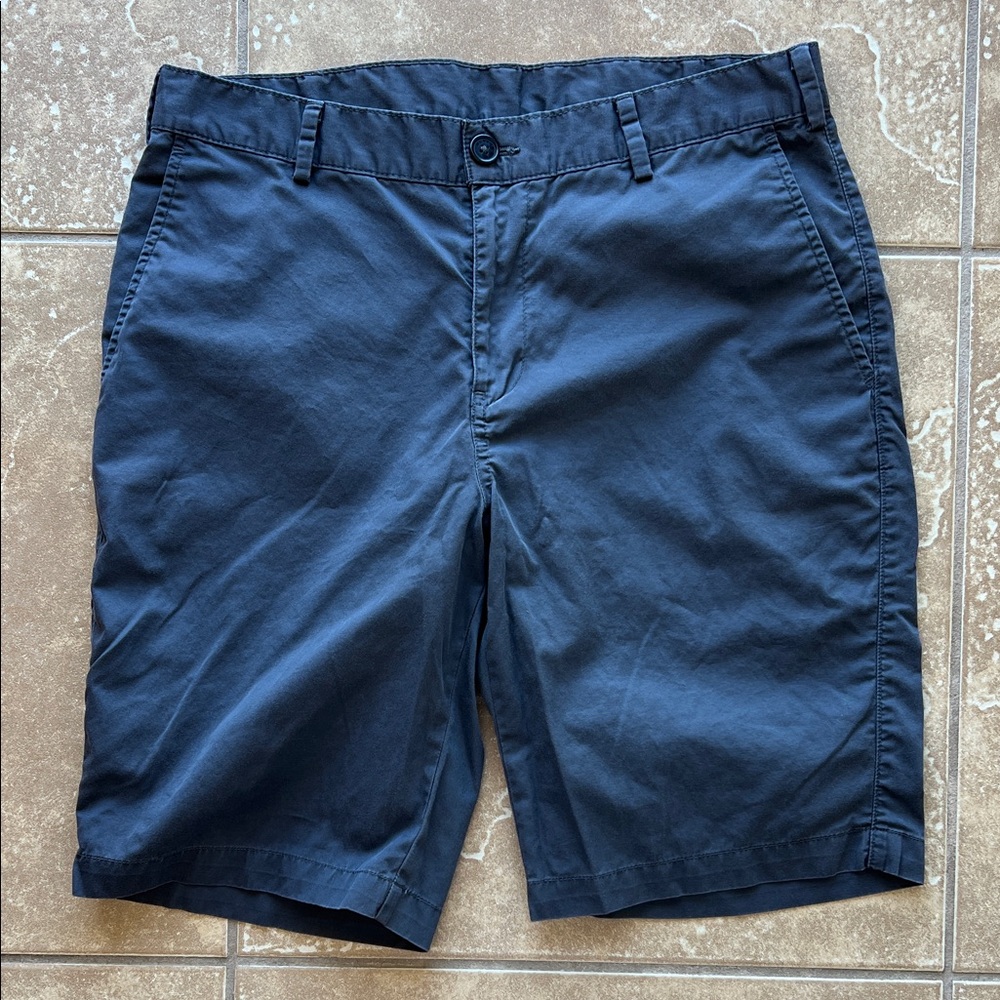 Murano Navy Flat Front Shorts - 33